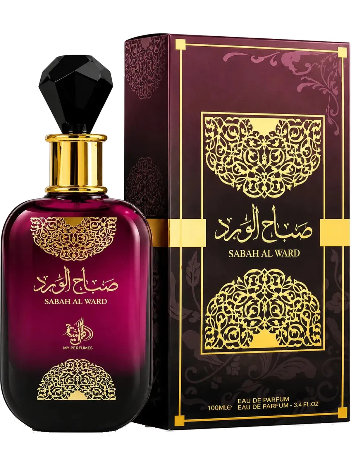 Sabah Al Ward Al Wataniah — frasco e caixa